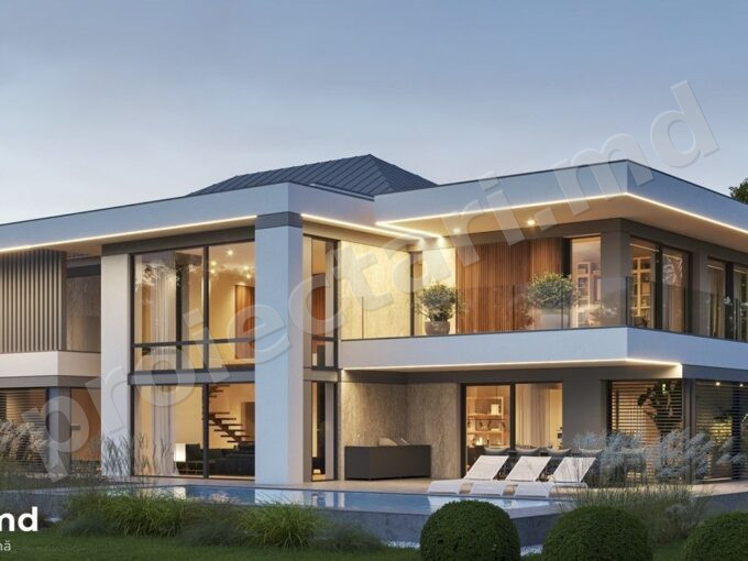 Proiect de casa cu etaj 320m2