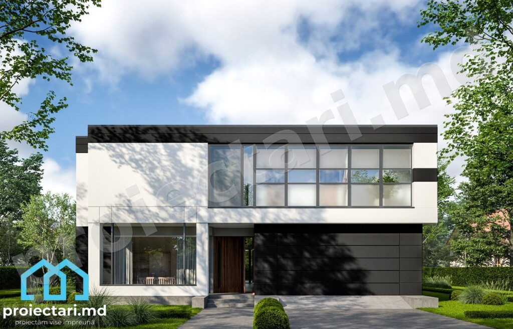 Proiect de casa cu etaj High-tech 300 m2