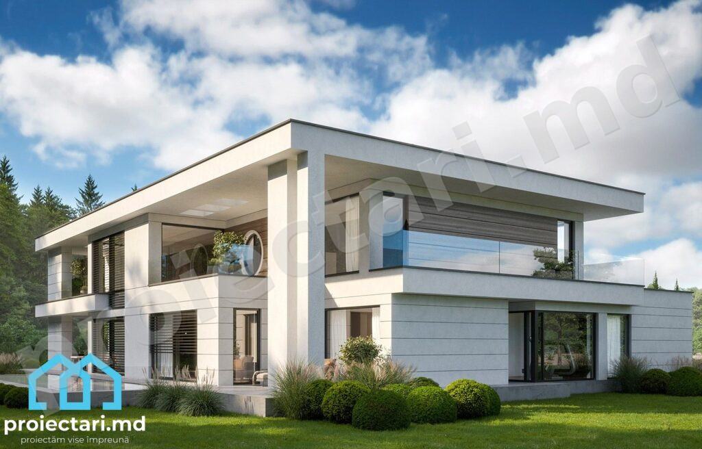 Proiect de casă cu etaj high-tech 460m²