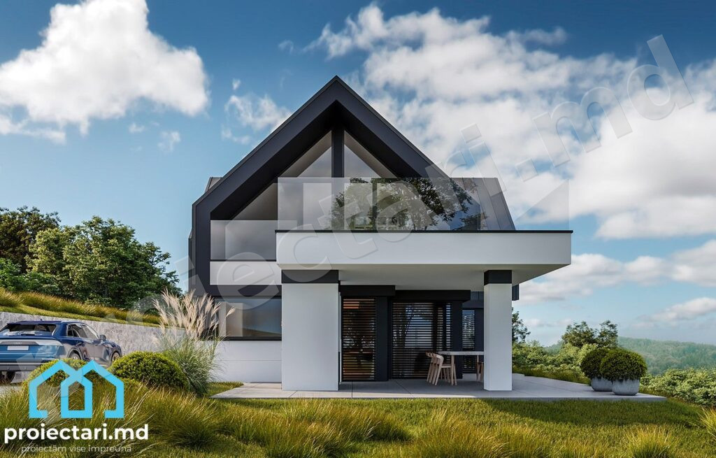 Proiect de casă cu mansardă 190m²