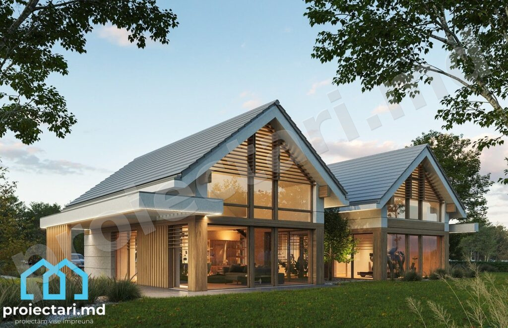 Proiect de casa cu mansarda 230m2