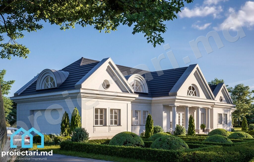 Proiect de casă cu mansardă 300 m²