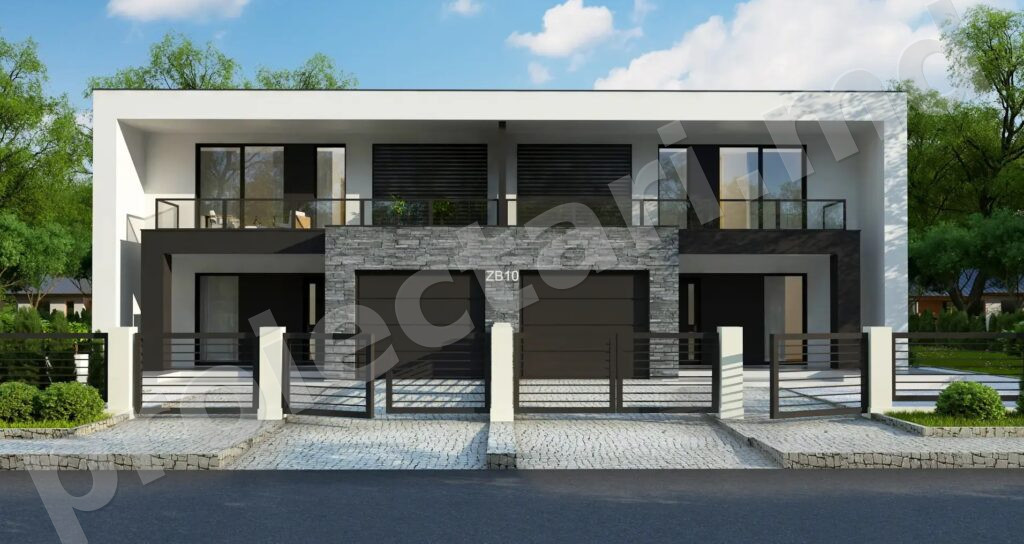 Proiect de casă duplex cu etaj 210m²