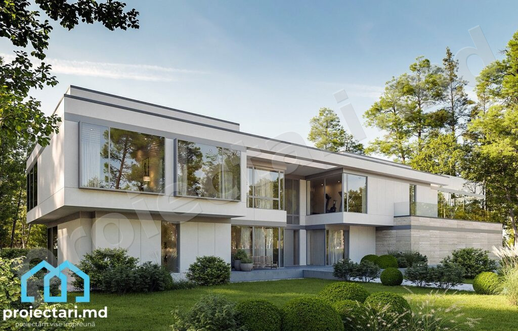Proiect de casă-pensiune cu etaj 740m²