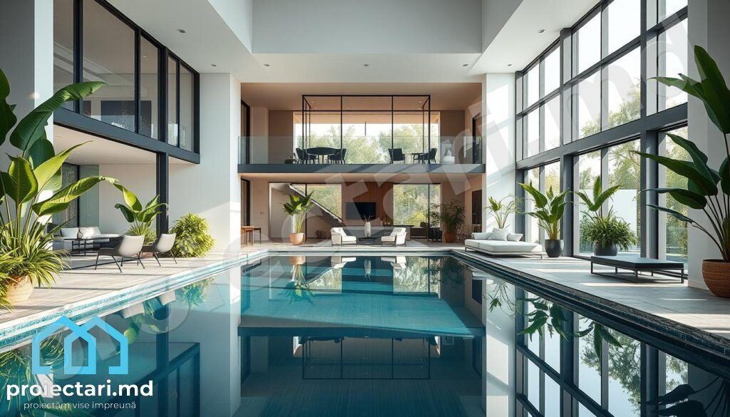 Proiecte case moderne cu piscină interioară Proiecte case moderne cu piscină interioară