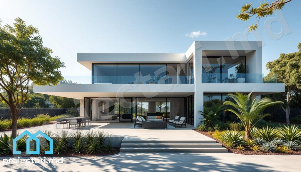 terase confortabile și elegante teren plan Construire casă eficientă