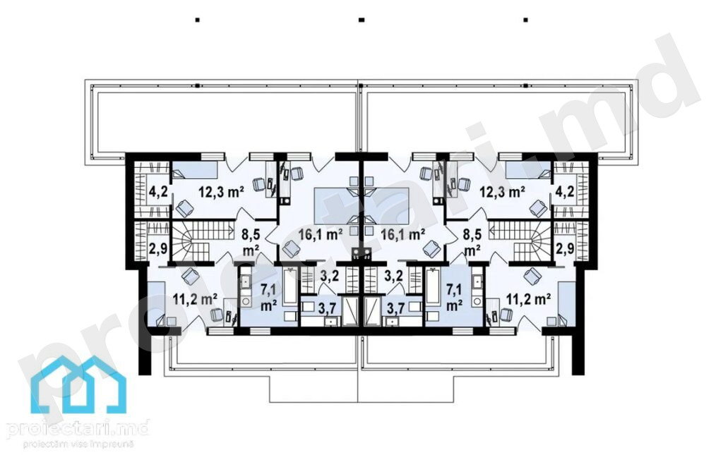 Proiecte duplex cu etaj moderne