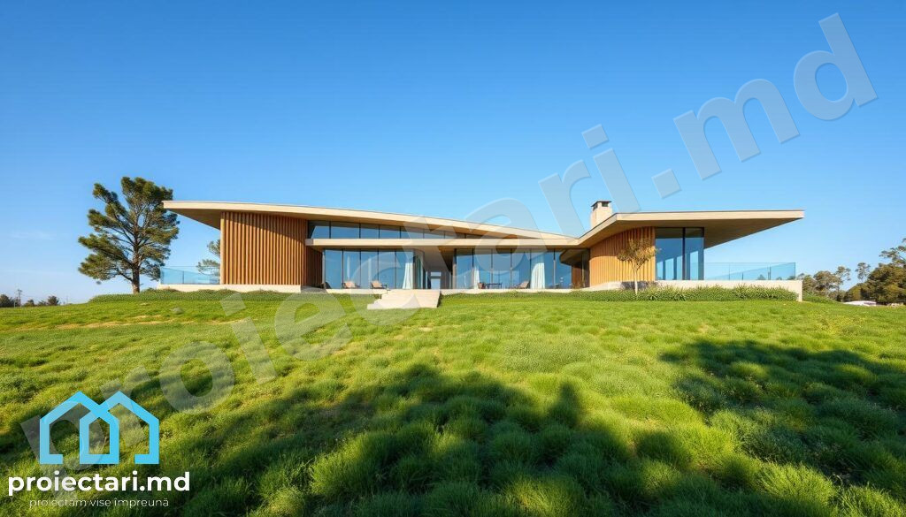 proiecte eficiente case teren plat Case moderne pe teren drept