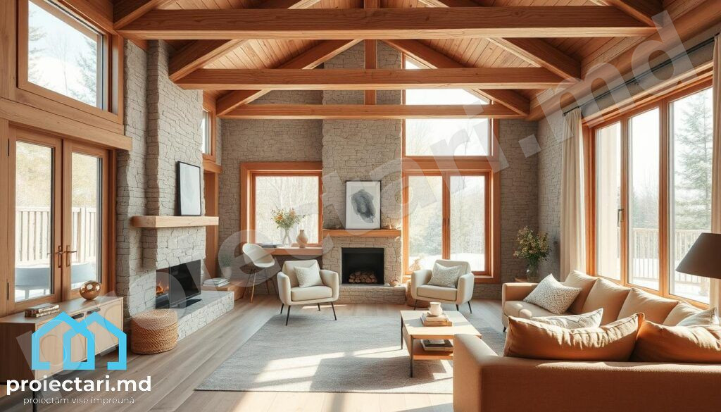 rolul lemnului și pietrei în design scandinav