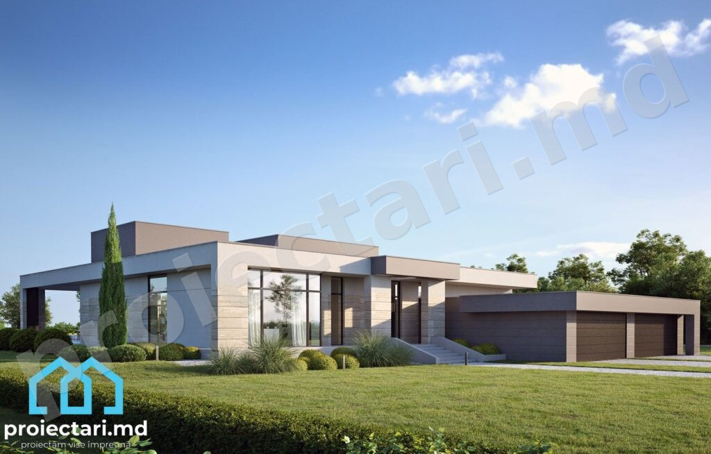 Arhitectură casă în formă de C 490m2