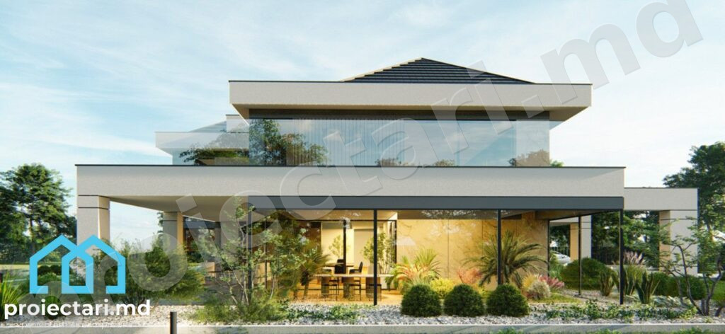 Arhitectură modernă casă 440m² cu etaj