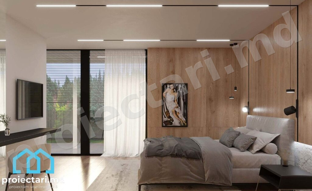 Camere luminoase etaj casă-vilă modernă