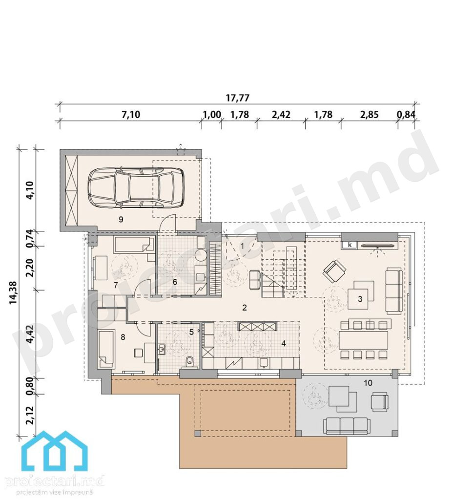 Casă high-tech cu patru dormitoare 190m2