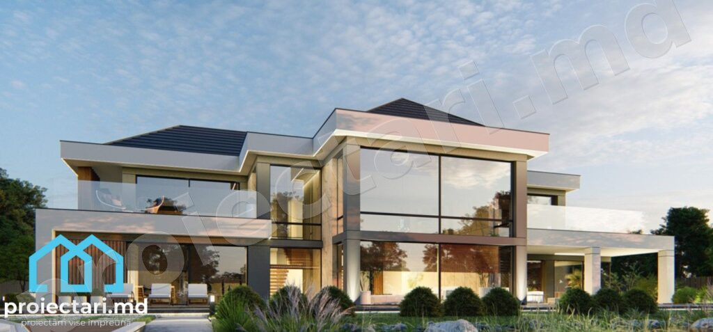 Casă modernă 440m² cu etaj și garaj