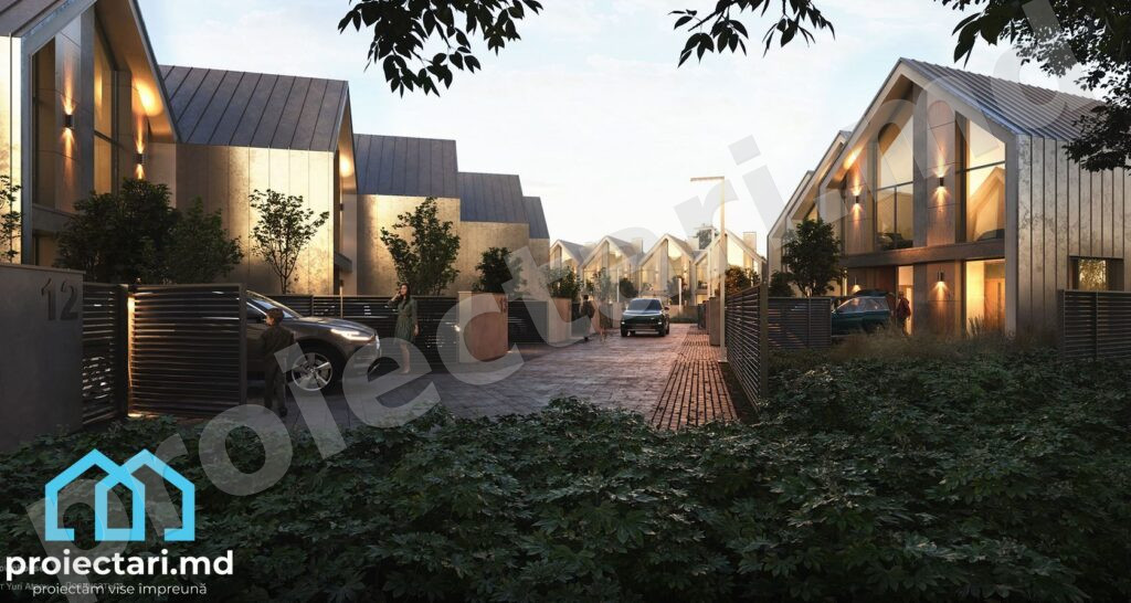 Case townhouse cu acoperiș clasic