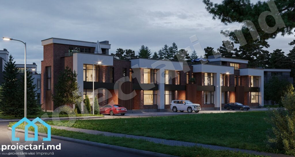 Case townhouse în stil minimalist