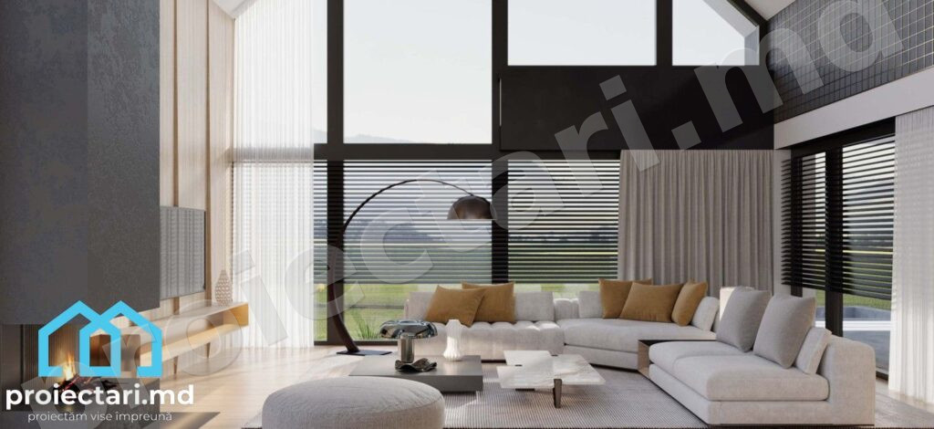 Design exterior pentru casă cu mansardă