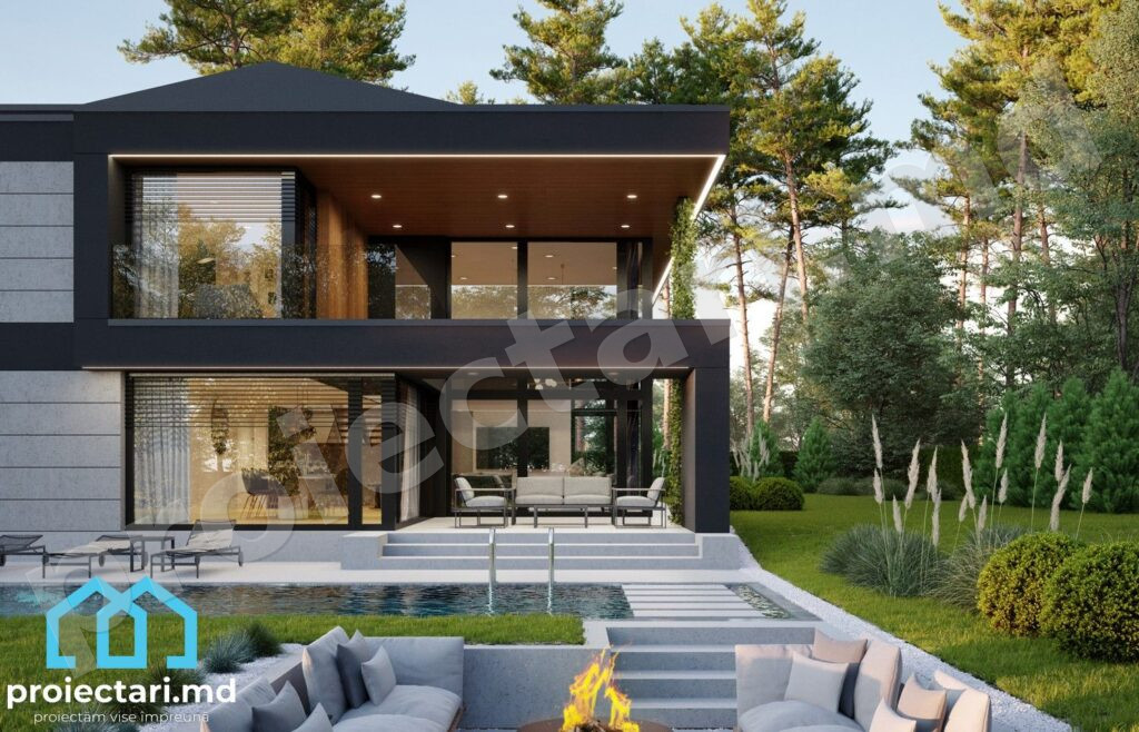 Design modern cu acoperiș ascuns