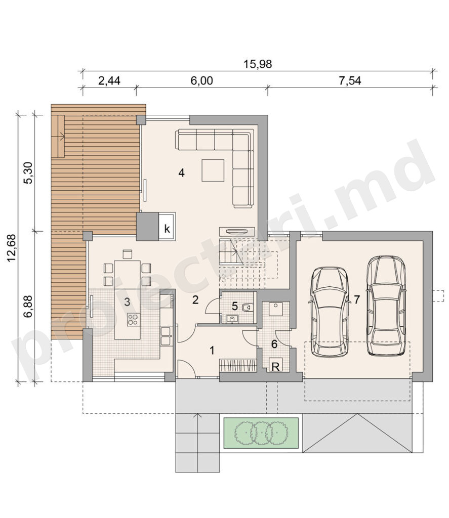 Parter casă 180m² cu spațiu deschis