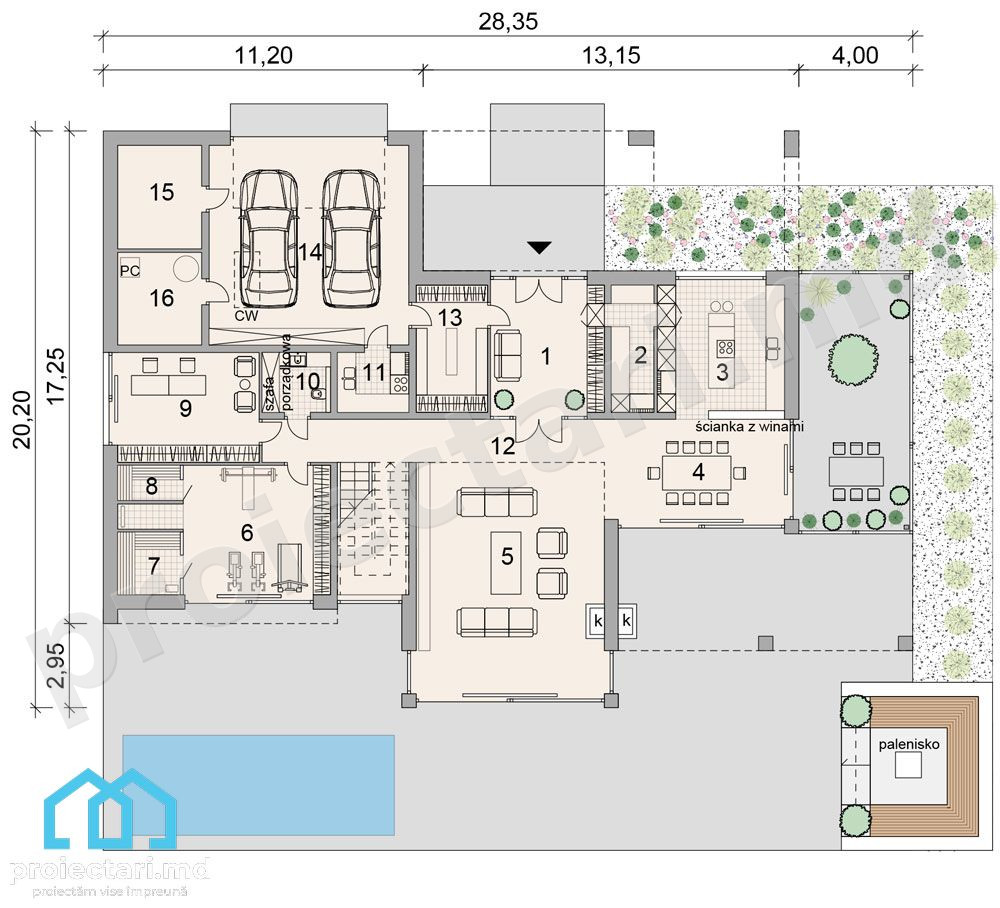 Parter casă 440m² spații luminoase și deschise