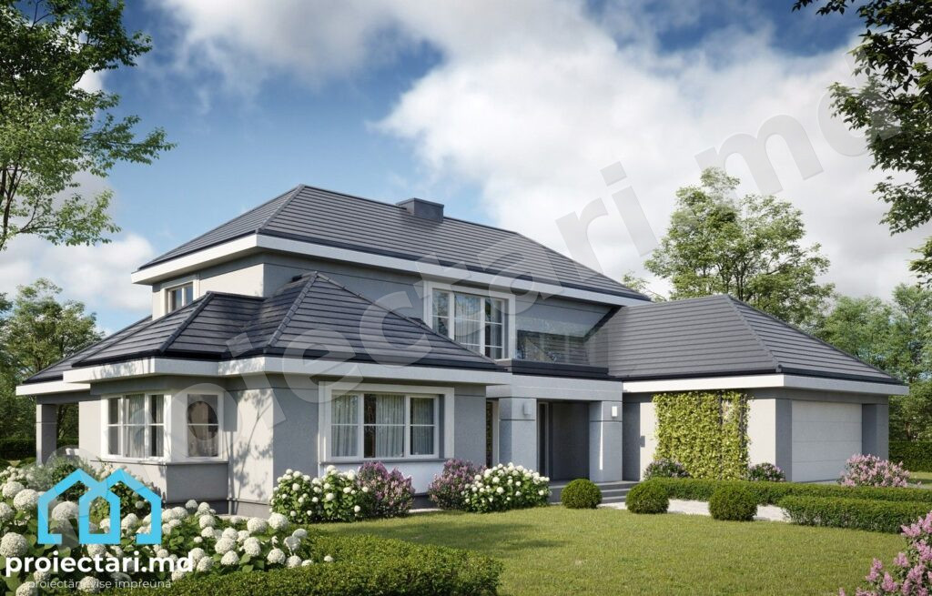 Plan casă mare cu mansardă 570m²