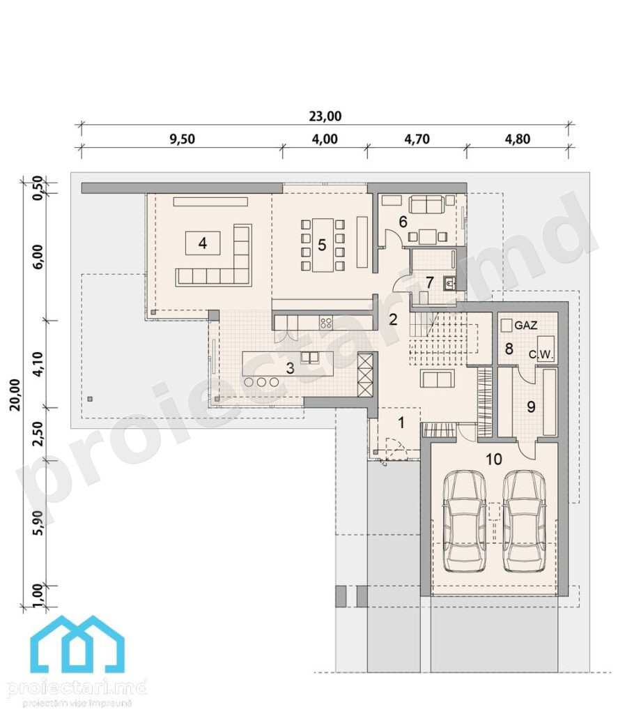 Planuri casă 250m² cu etaj