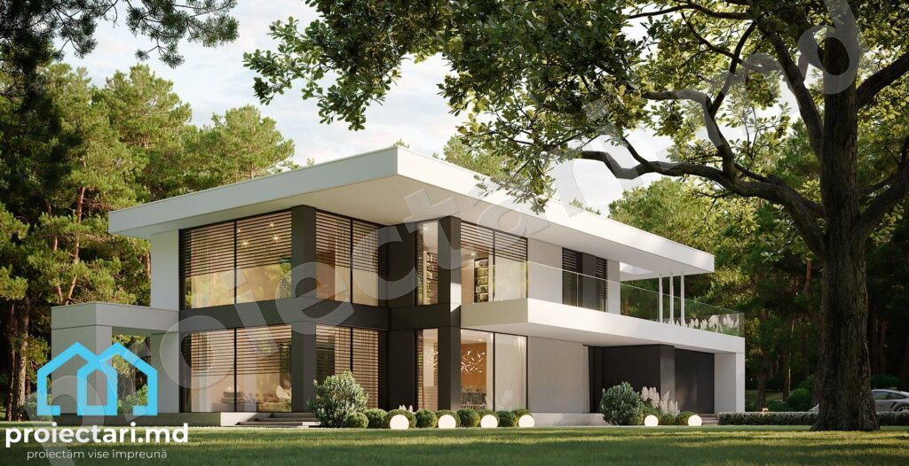 Proiect casă cu acoperiș plat 260m2