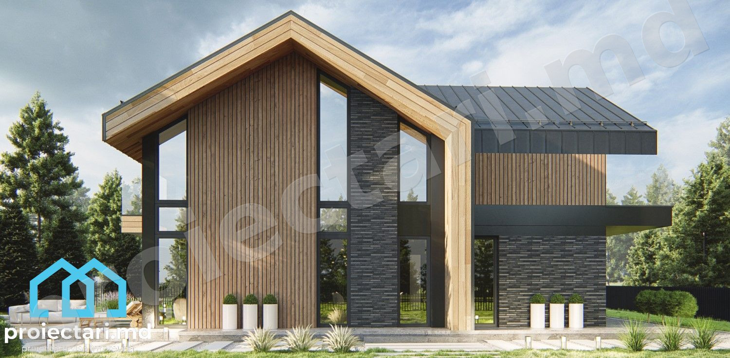 Proiect casă mansardă 240m²
