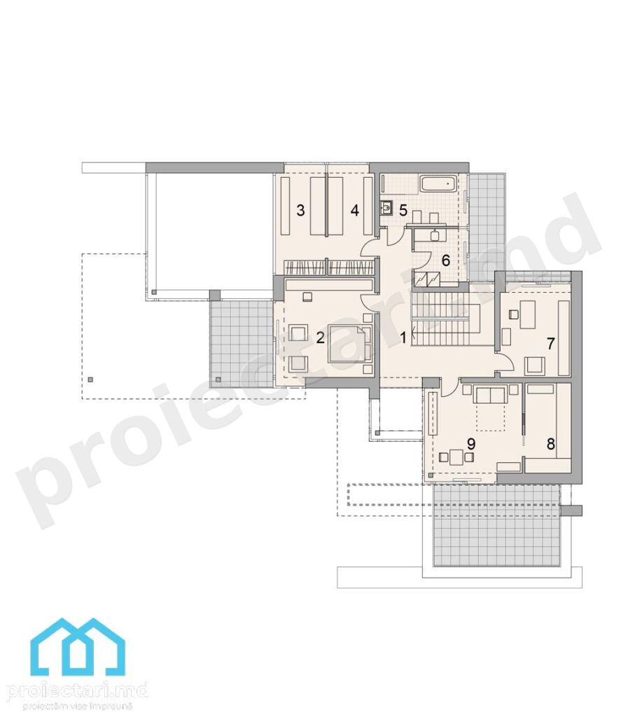 Proiect casă mare 250m² cu etaj