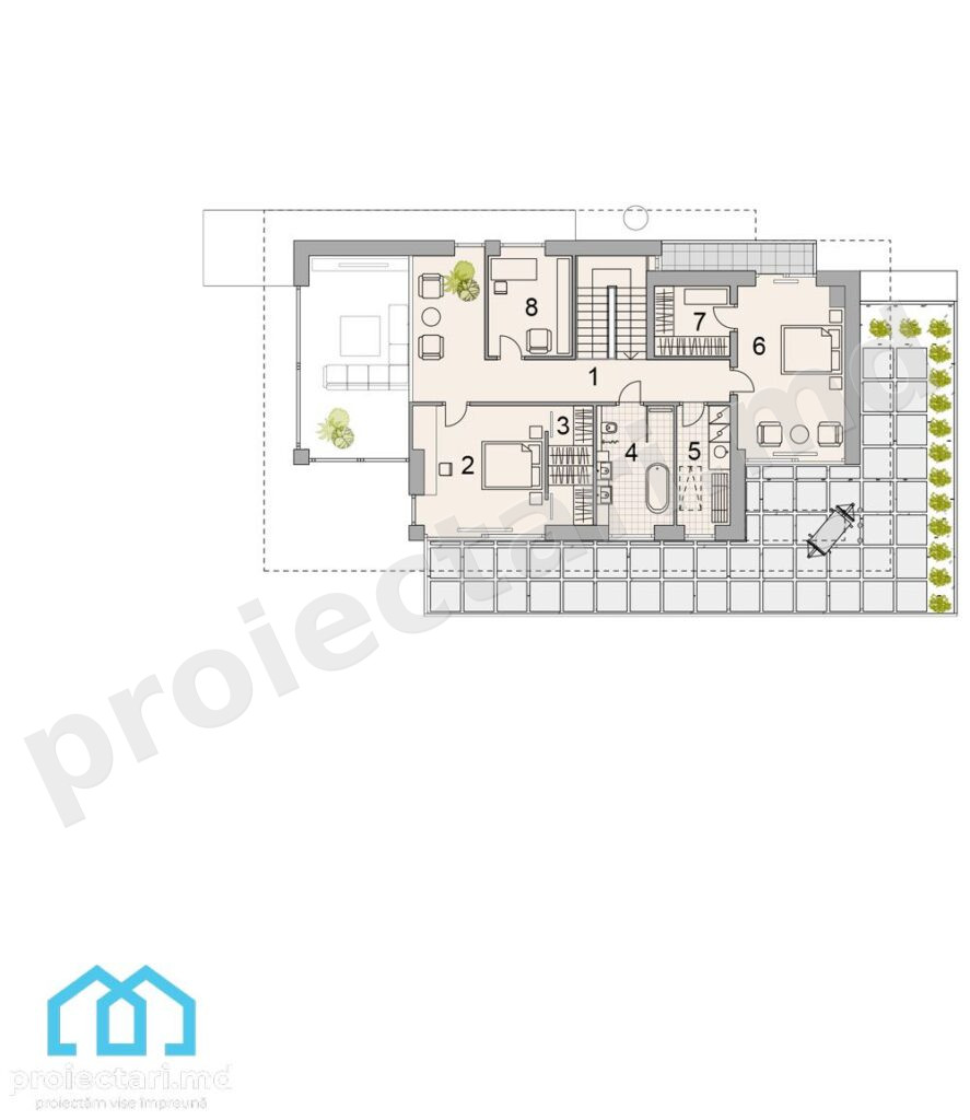 Proiect casă modernă 260m2