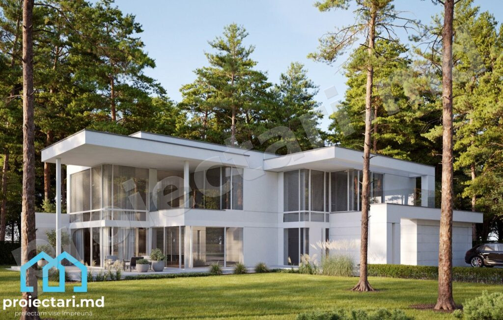 Proiect casă modernă cu etaj 250m²