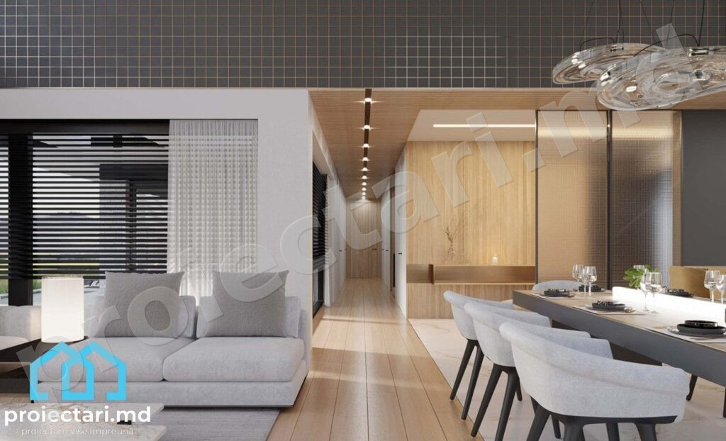 Proiect casă modernă cu mansardă și design minimalist