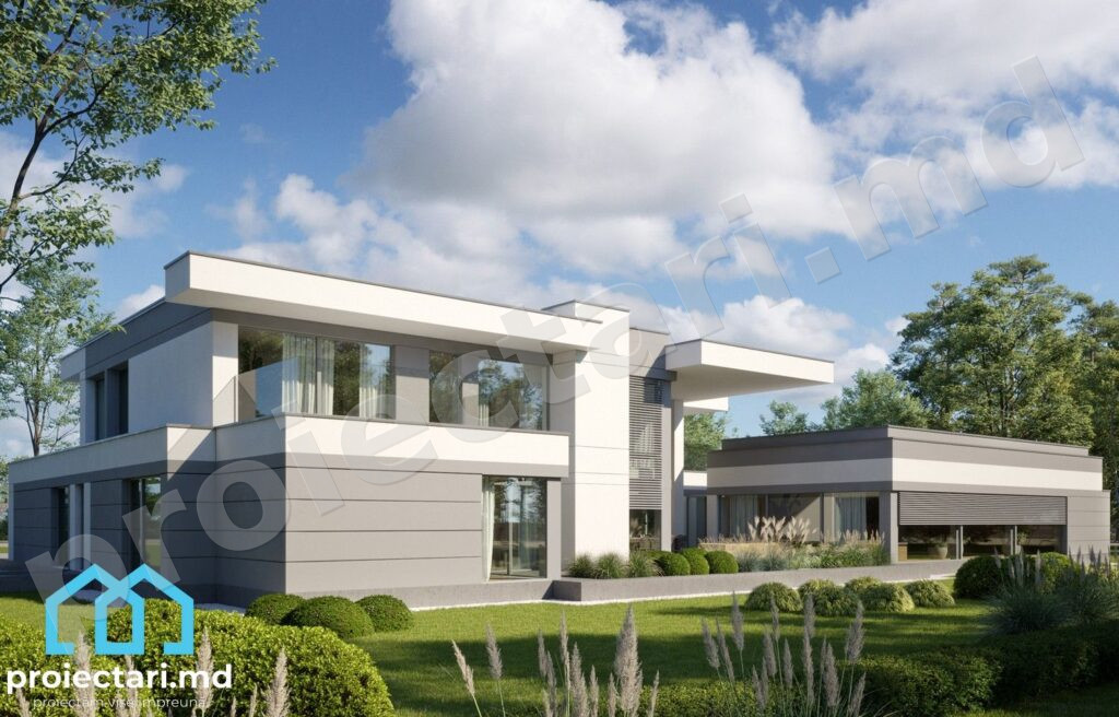 Proiect casă-pensiune cu etaj design modern