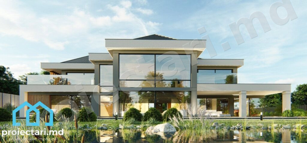 Proiect casă spațioasă 440m² design contemporan