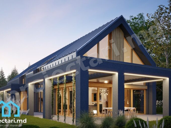 Proiect de casă cu mansardă 240m²