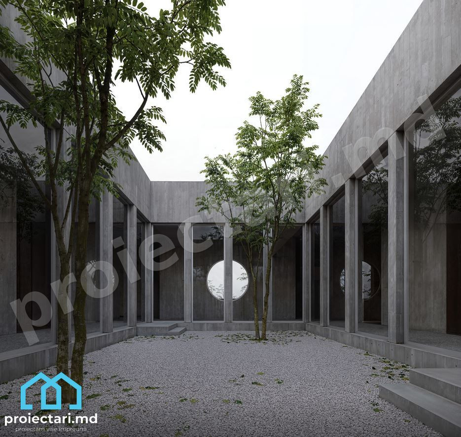 Proiect de casă cu un nivel minimalist
