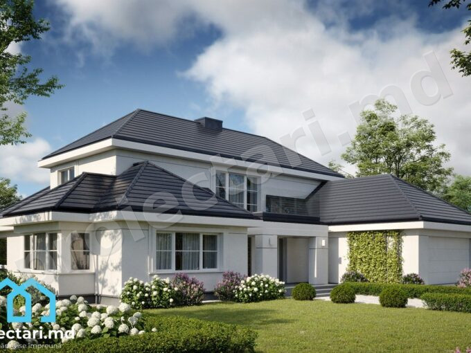 Proiect de casă mare cu mansardă 570m²