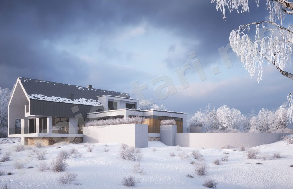 Proiect de casă-vilă cu demisol 446m2