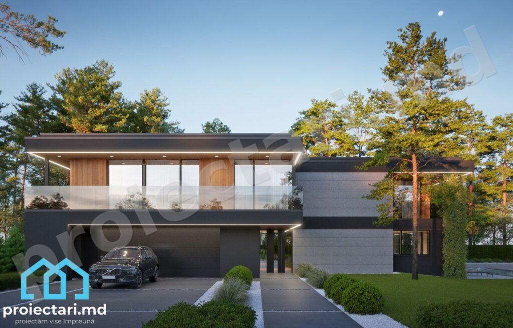 Proiect vilă 410m² cu arhitectură elegantă