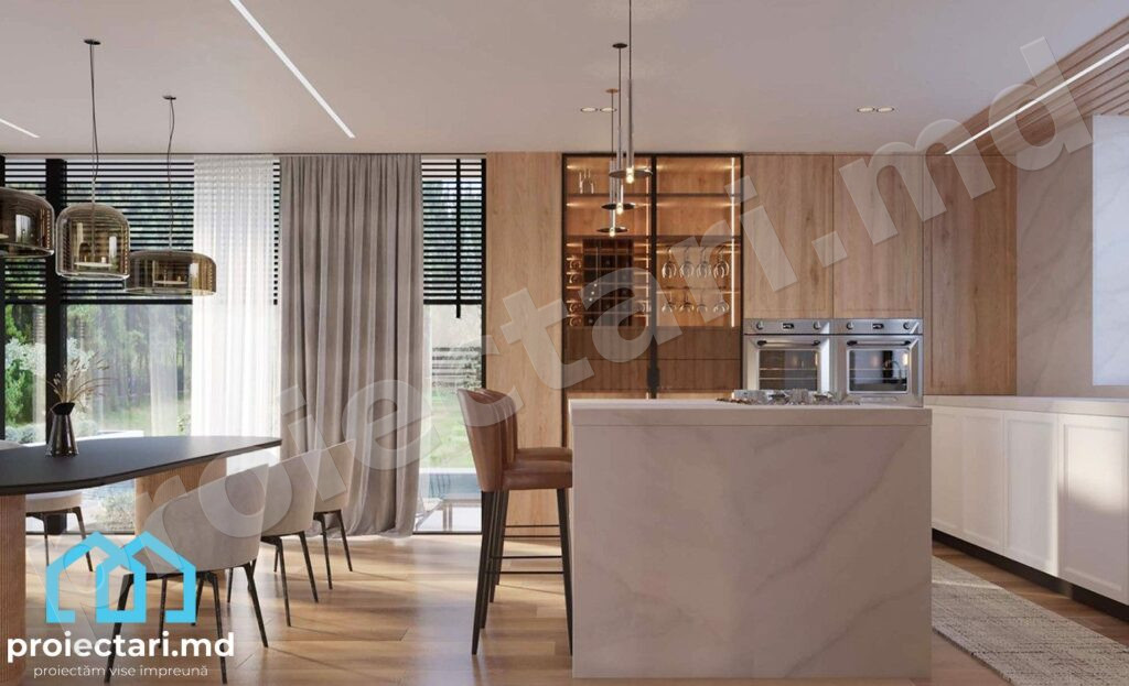 Proiect vilă 410m² cu spații elegante și funcționale