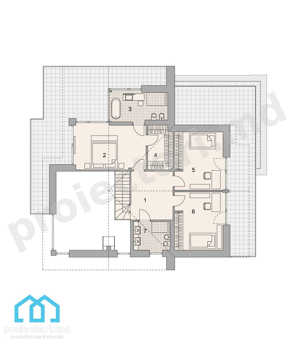 Proiecte case cu mansardă 240m²