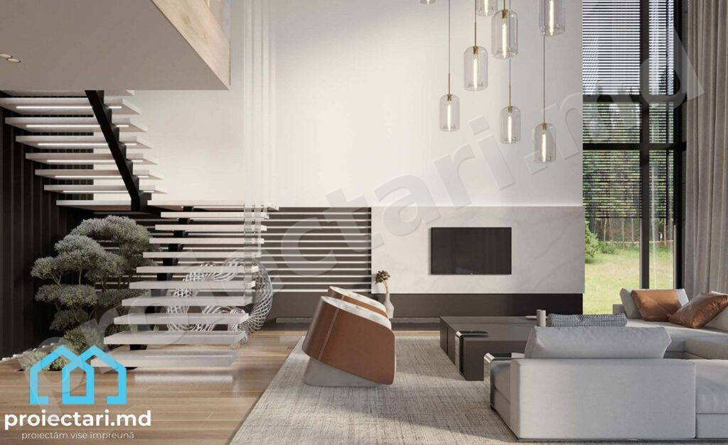 Vilă modernă 410m² cu detalii minimaliste