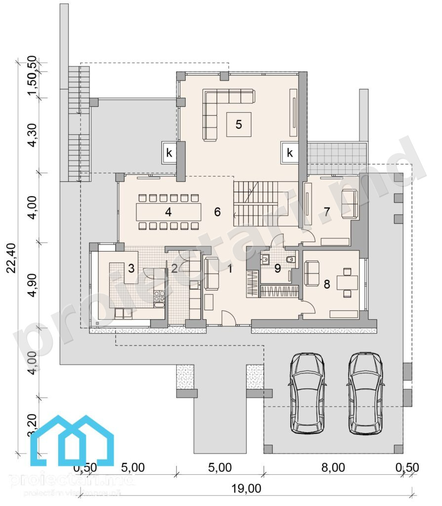 Proiect de casa high tech cu vitralii mari
