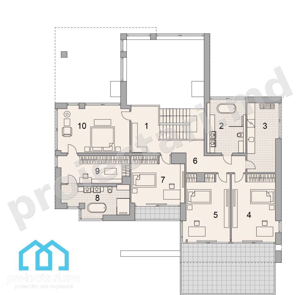 Proiect de casa high tech cu vitralii mari