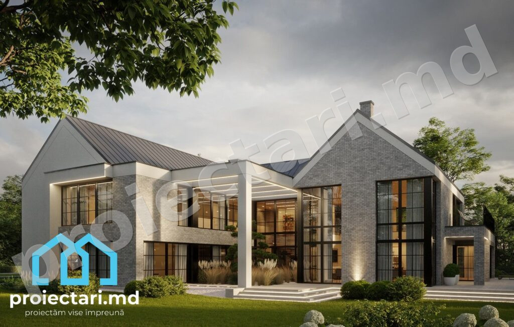 Casă Barnhouse cu mansardă în stil nordic