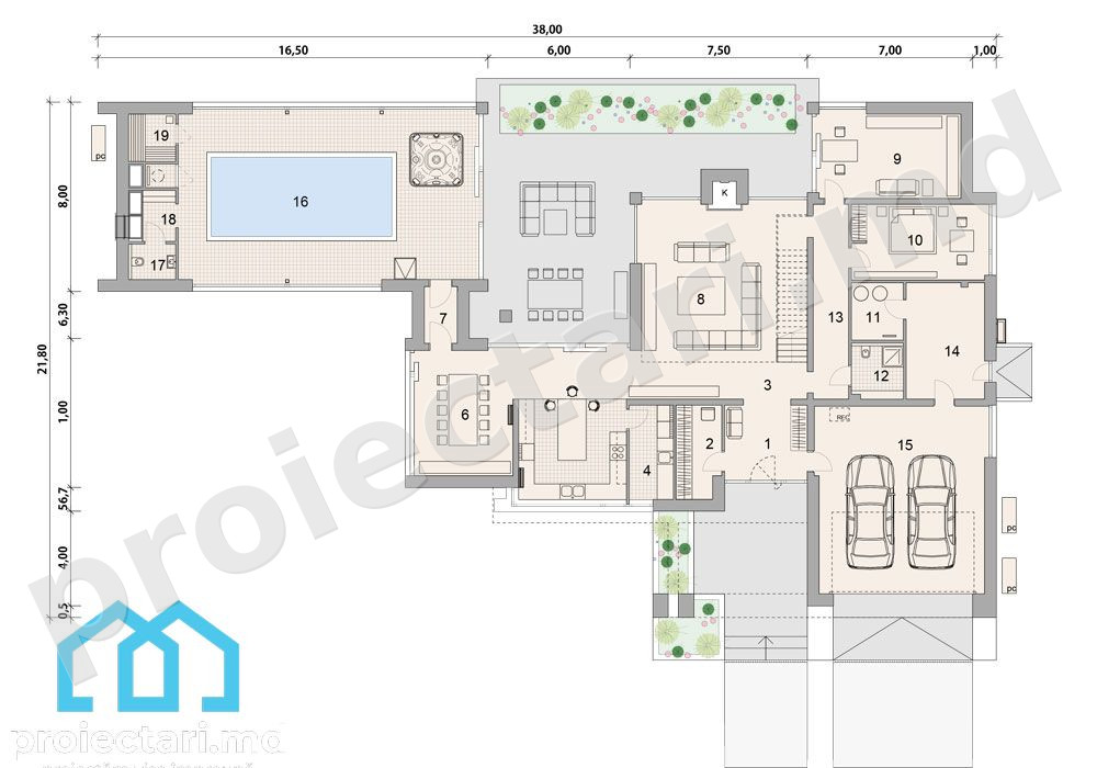 Casă mare cu piscină 520m²