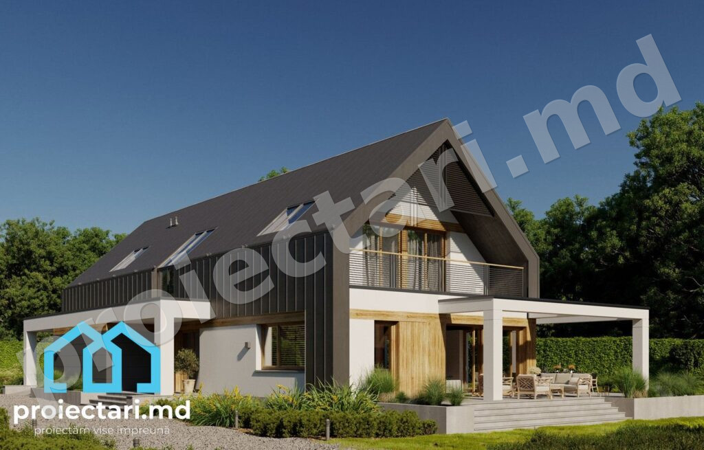 Case barnhouse cu mansardă și aspect contemporan