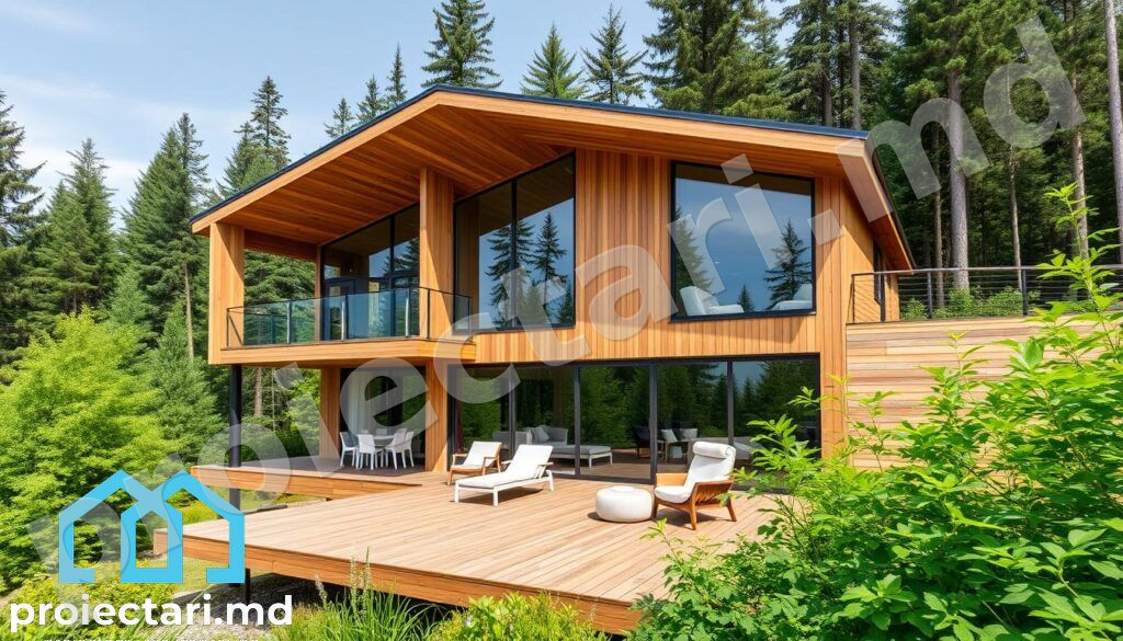 Case de lemn moderne pentru familii