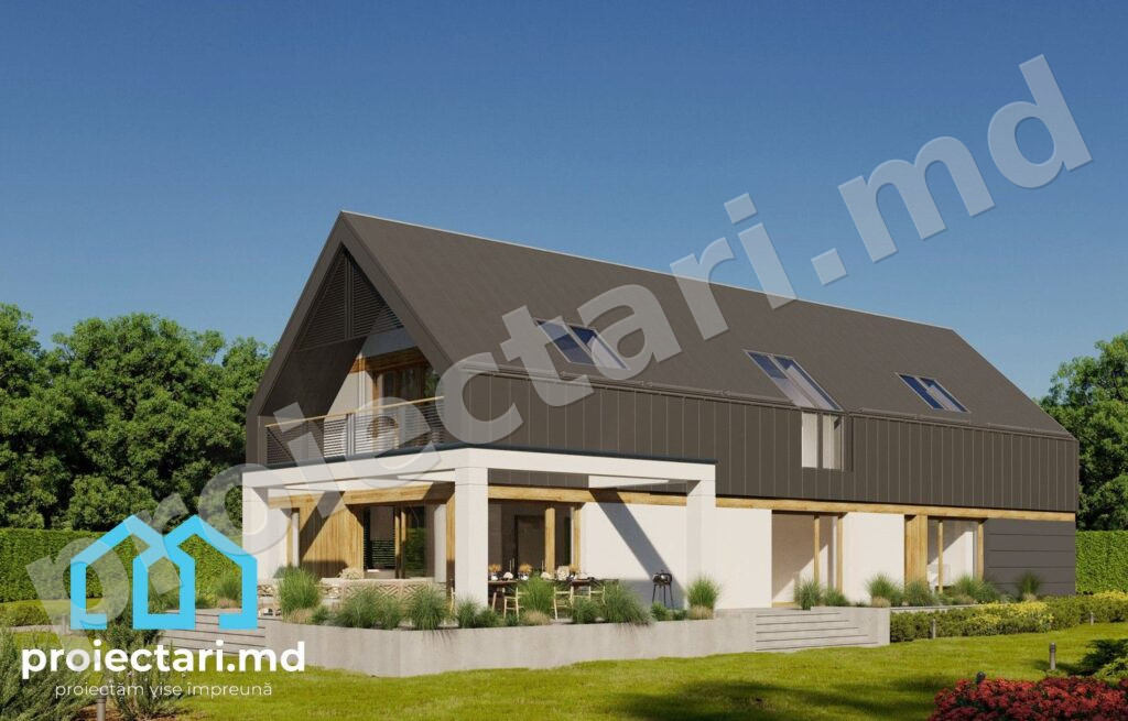 Design casă barnhouse cu mansardă