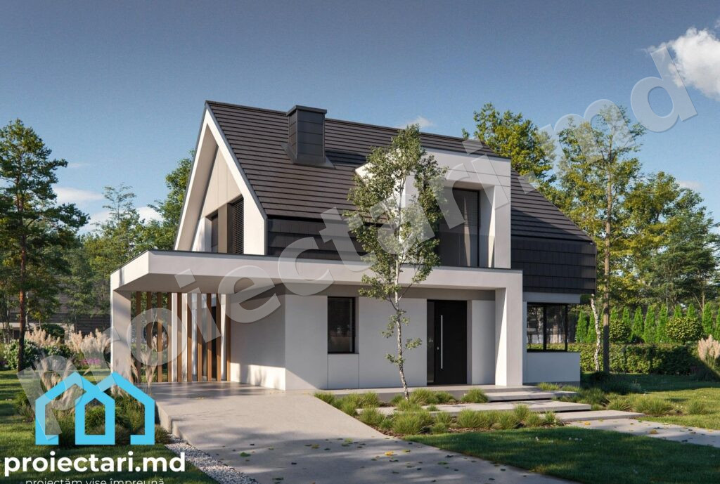 Design casă barnhouse cu mansardă